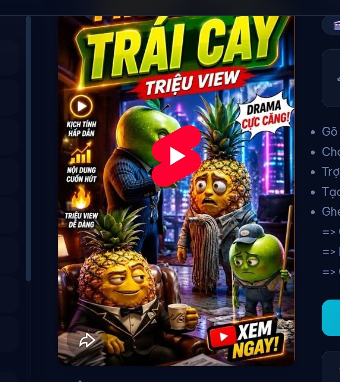 Chatbot Tạo Video Drama Phong Cách Trái Cây
